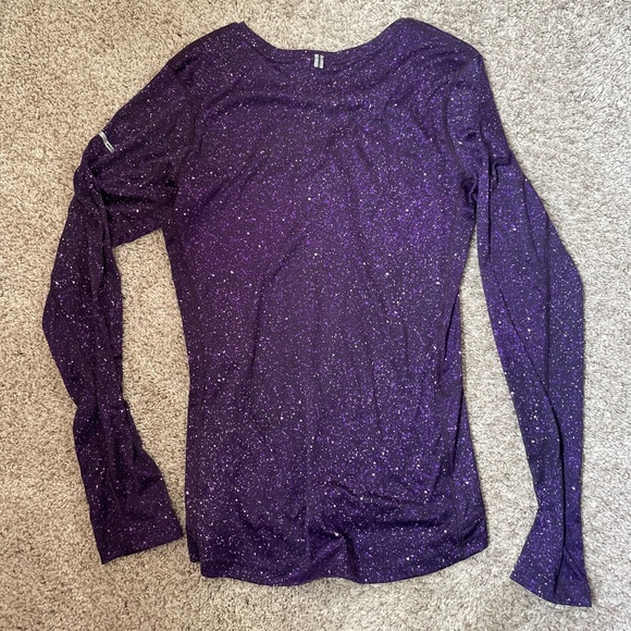 Nike Dri-Fit Long Sleeve Running Tshirt, Small, Purple - Picture 2 of 3